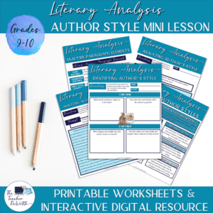 author style lesson plan handouts